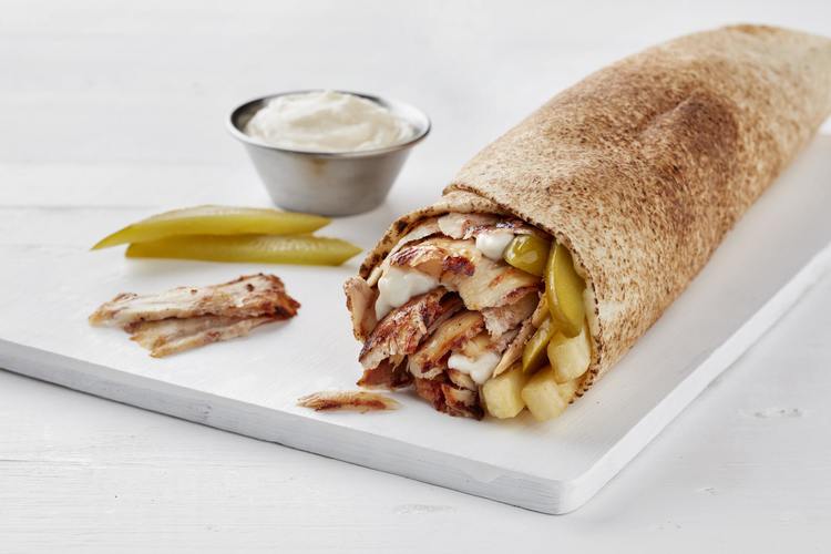 Wraps Recipe - Grilled Chicken Wrap with Pickles, Fries and Mayo